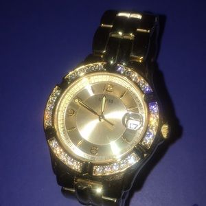 Guess Gold rhinestone waterpro (waterproof) watch